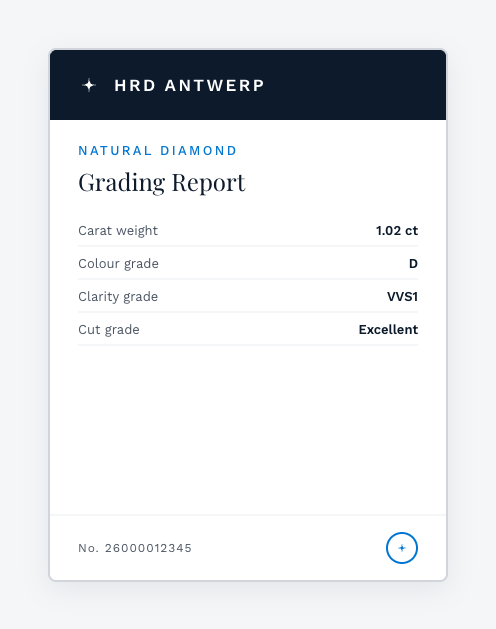 HRD natural diamond grading report